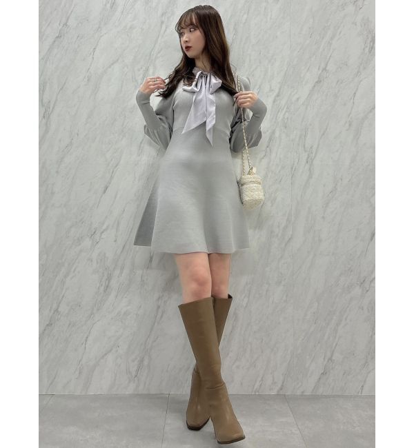 dazzlin「シアーボウタイミニワンピース」|ワンピース|