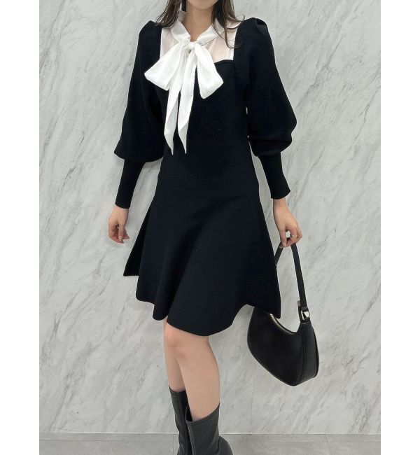 dazzlin「シアーボウタイミニワンピース」|ワンピース|ブラック