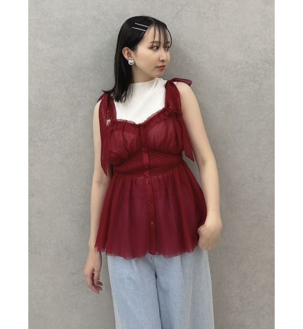 dazzlin「ショルダーリボンチュールペプラムビスチェ」|タンクトップ|