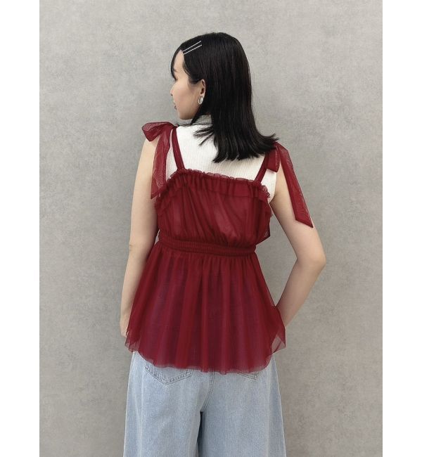 dazzlin「ショルダーリボンチュールペプラムビスチェ」|タンクトップ|
