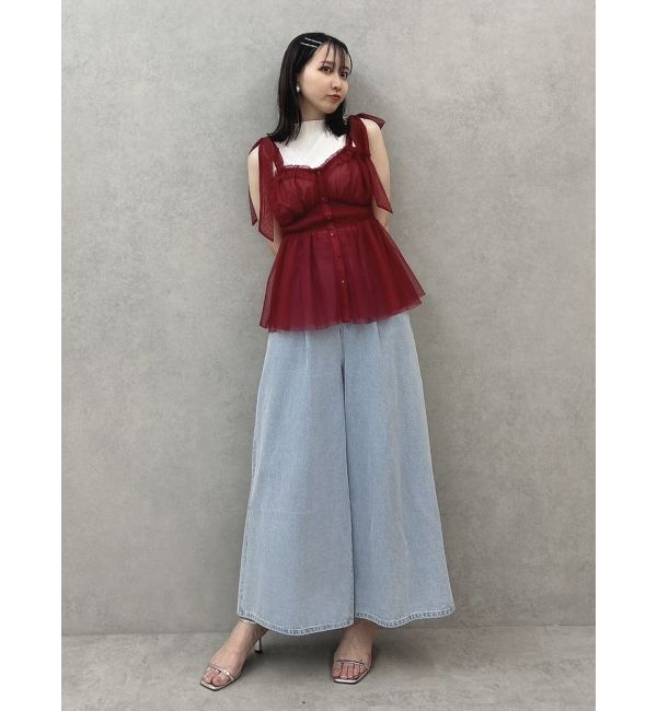 dazzlin「ショルダーリボンチュールペプラムビスチェ」|タンクトップ|