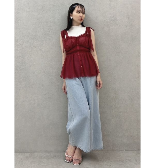 dazzlin「ショルダーリボンチュールペプラムビスチェ」|タンクトップ|