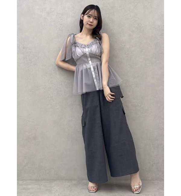dazzlin「ショルダーリボンチュールペプラムビスチェ」|タンクトップ|
