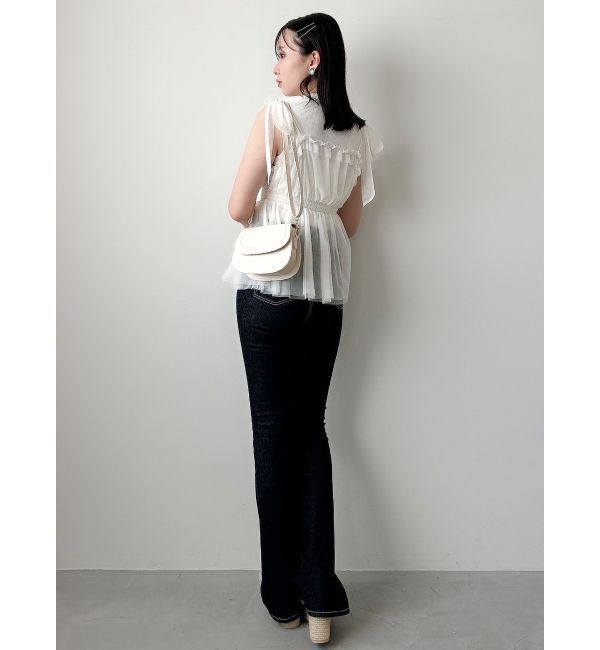 dazzlin「ショルダーリボンチュールペプラムビスチェ」|タンクトップ|