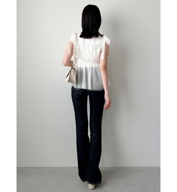 dazzlin「ショルダーリボンチュールペプラムビスチェ」|タンクトップ|