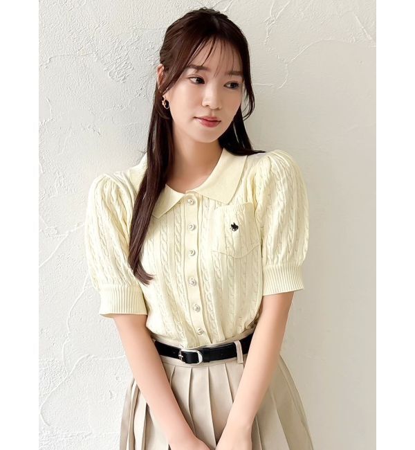 dazzlin「【POLO BCSコラボ/再生産】ポロカーデニットトップス」|ニット・セーター|