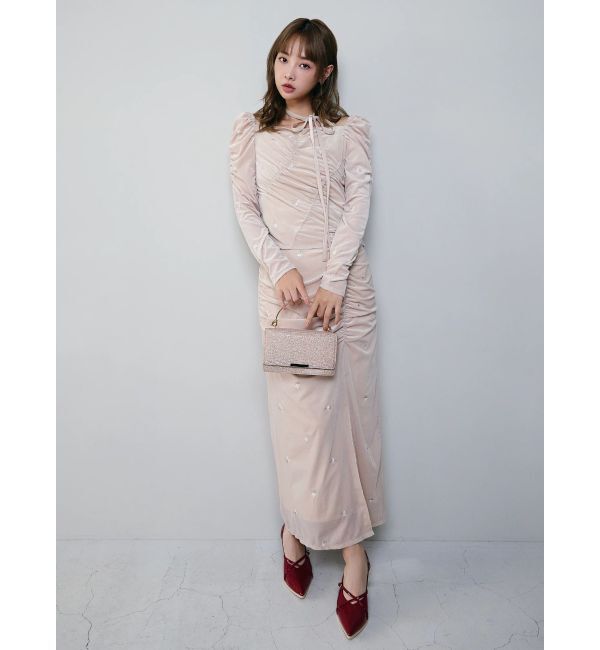 dazzlin「【セットアップ対応】フラワーシシュウベロアスカート」|スカート|