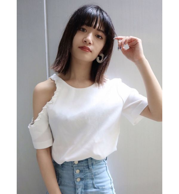 EMODA「レーストップフィットタンクトップ」|Tシャツ・カットソー|ホワイト