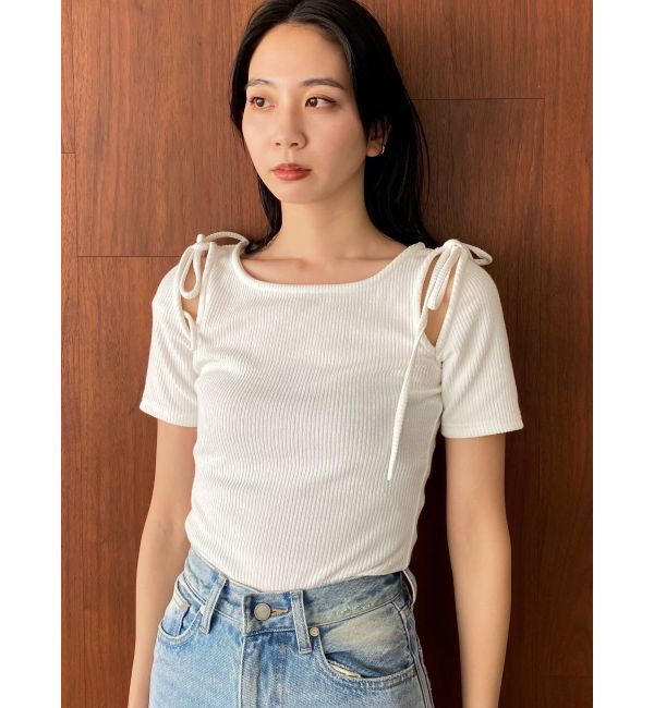 EMODA「タイショルダーカットトップ」|Tシャツ・カットソー|