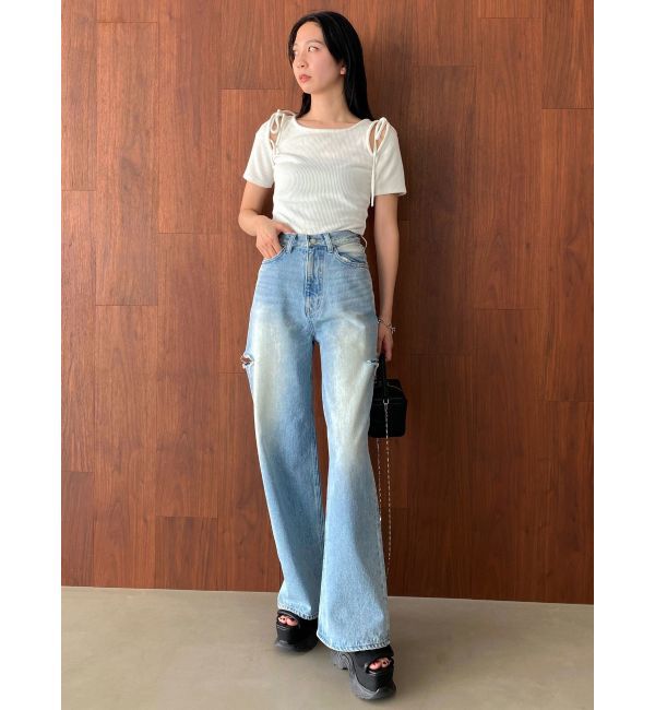 EMODA「タイショルダーカットトップ」|Tシャツ・カットソー|