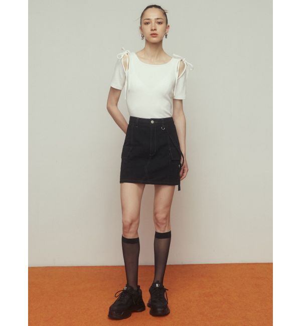 EMODA「タイショルダーカットトップ」|Tシャツ・カットソー|