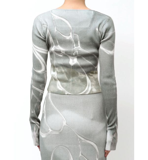 EMODA「レースアッププリントリブニット」|ニット・セーター|