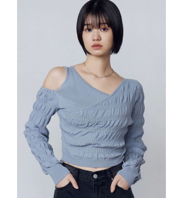 EMODA「アシンメトリークロスニット」|ニット・セーター|