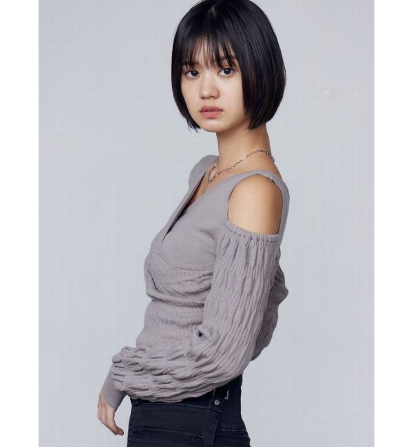 EMODA「アシンメトリークロスニット」|ニット・セーター|