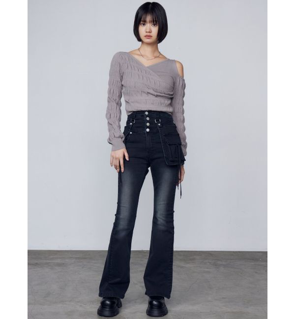 EMODA「アシンメトリークロスニット」|ニット・セーター|