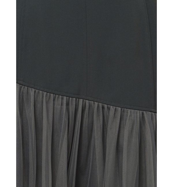 MERCURYDUO「コルセットチュールドッキングフレアスカート」|スカート|