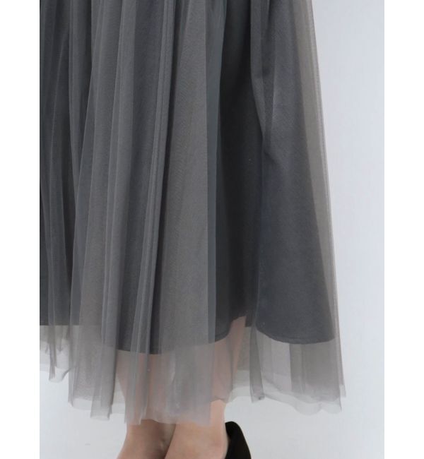 MERCURYDUO「コルセットチュールドッキングフレアスカート」|スカート|