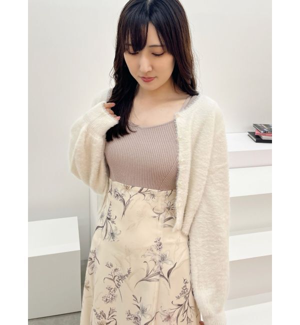 MERCURYDUO「ミニシャギーロングスリーブニットカーディガン」|カーディガン|