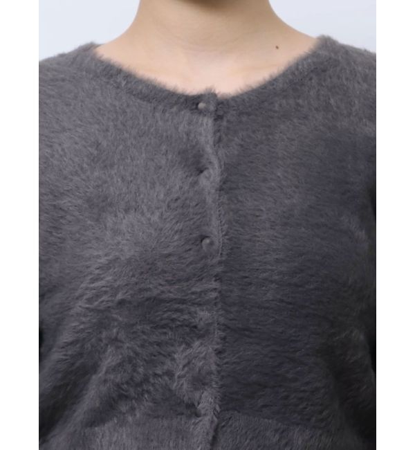 MERCURYDUO「ミニシャギーロングスリーブニットカーディガン」|カーディガン|