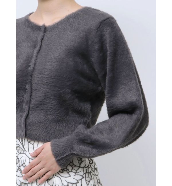 MERCURYDUO「ミニシャギーロングスリーブニットカーディガン」|カーディガン|