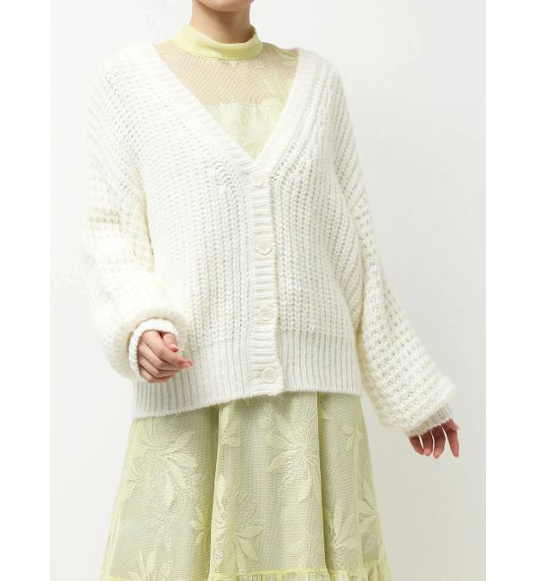 MERCURYDUO「ワッフルオーバーニットカーデ」|カーディガン|オフホワイト