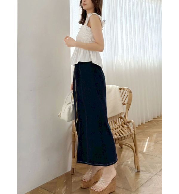 MERCURYDUO「シャーリングフリルバックシャンブラウス」|シャツ・ブラウス|