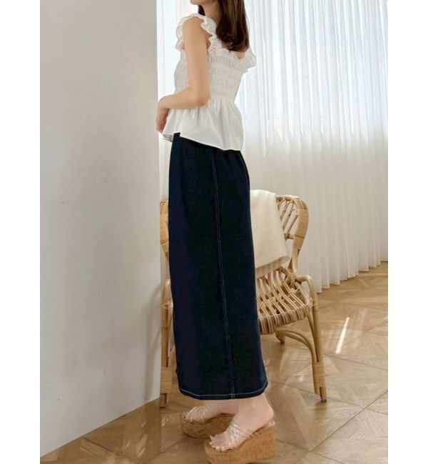 MERCURYDUO「シャーリングフリルバックシャンブラウス」|シャツ・ブラウス|