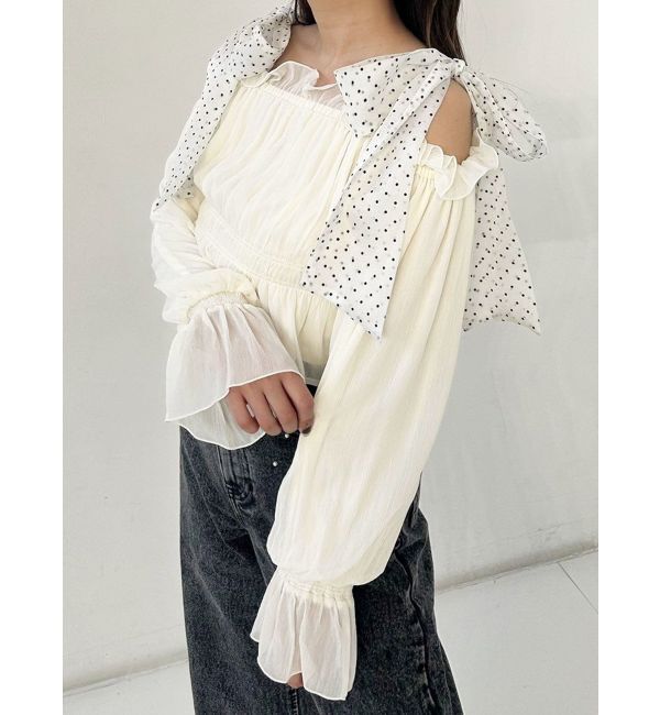 MERCURYDUO「ショルダーリボンオフショルブラウス」|シャツ・ブラウス|