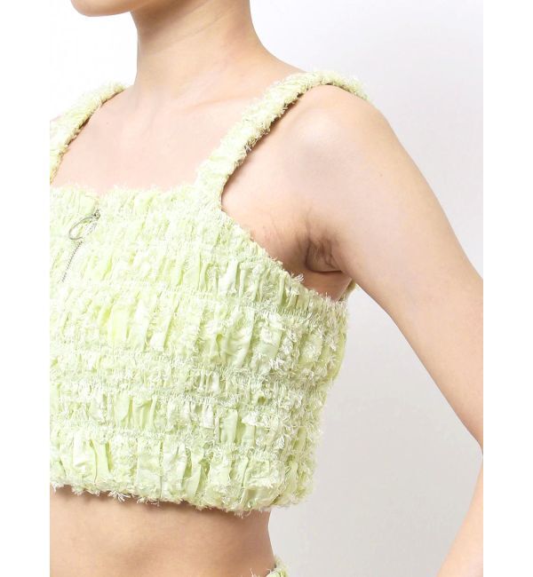 MERCURYDUO「【OUNNOUN】カットジャガードシャーリングフロントZIPビスチェ」|キャミソール|