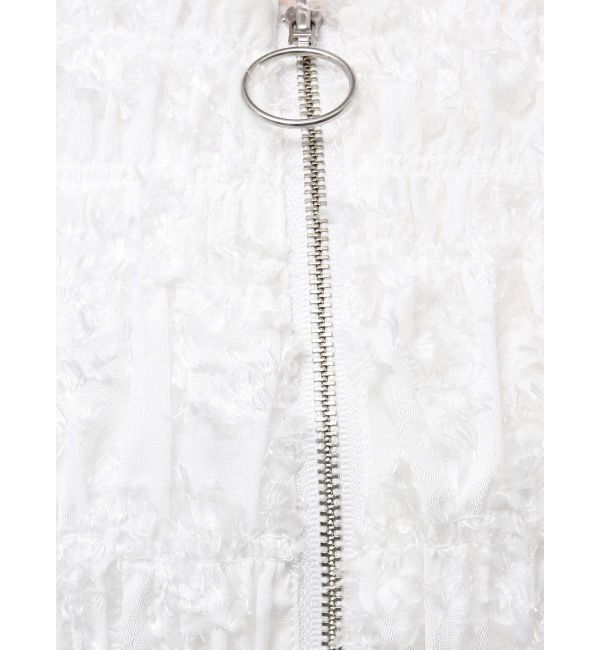 MERCURYDUO「【OUNNOUN】カットジャガードシャーリングフロントZIPビスチェ」|キャミソール|