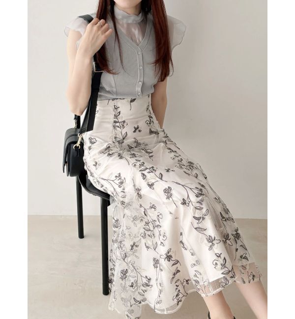 MERCURYDUO「エンブロイダリーマーメイドスカート」|スカート|