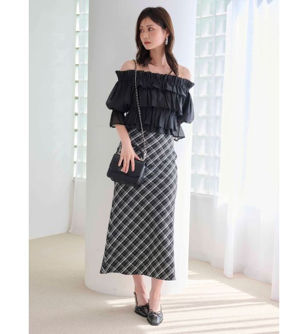 MERCURYDUO「バイアスナロースカート」|スカート|