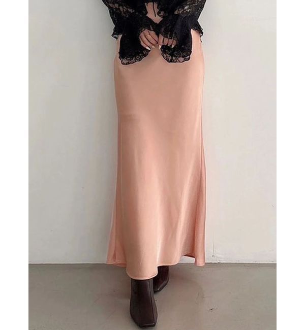 MERCURYDUO「バイアスナロースカート」|スカート|オレンジ