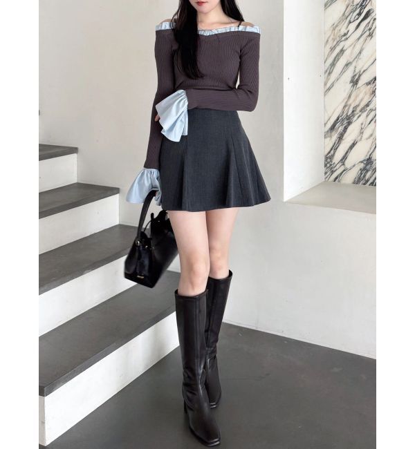 MERCURYDUO「バックZIPミニマーメイドミニスカパン」|スカート|