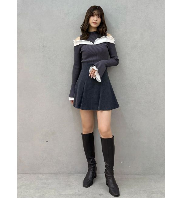 MERCURYDUO「バックZIPミニマーメイドミニスカパン」|スカート|