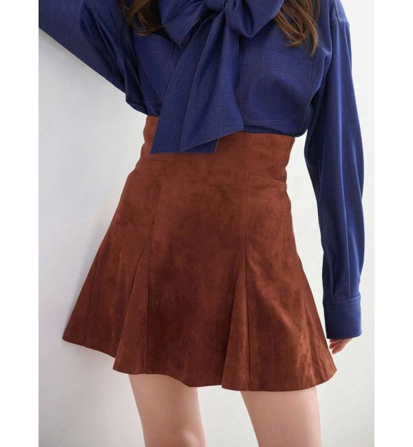 MERCURYDUO「バックZIPミニマーメイドミニスカパン」|スカート|ブラウン