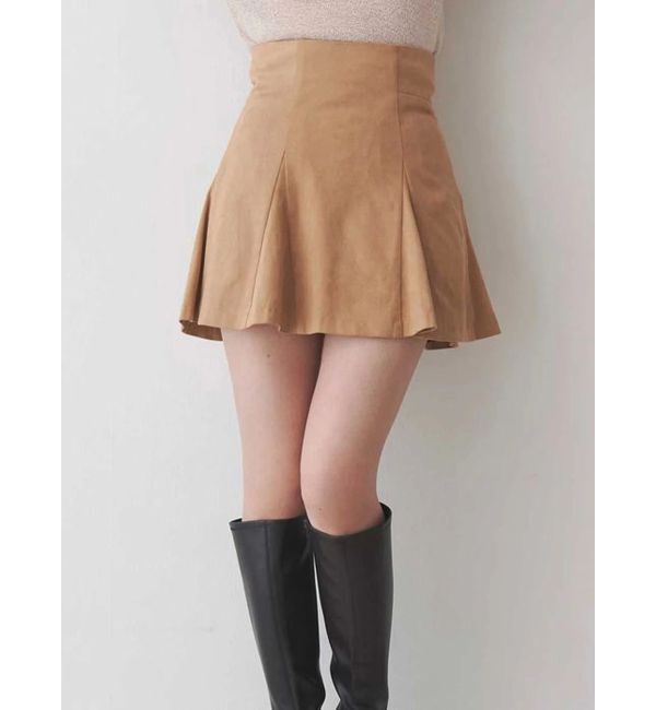 MERCURYDUO「バックZIPミニマーメイドミニスカパン」|スカート|キャメル