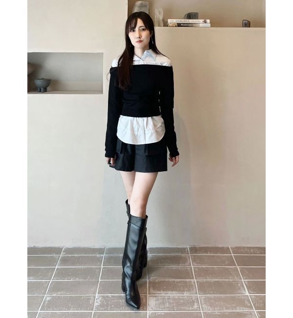 MERCURYDUO「フェイクレザーハイウエストワークショートパンツ」|その他|