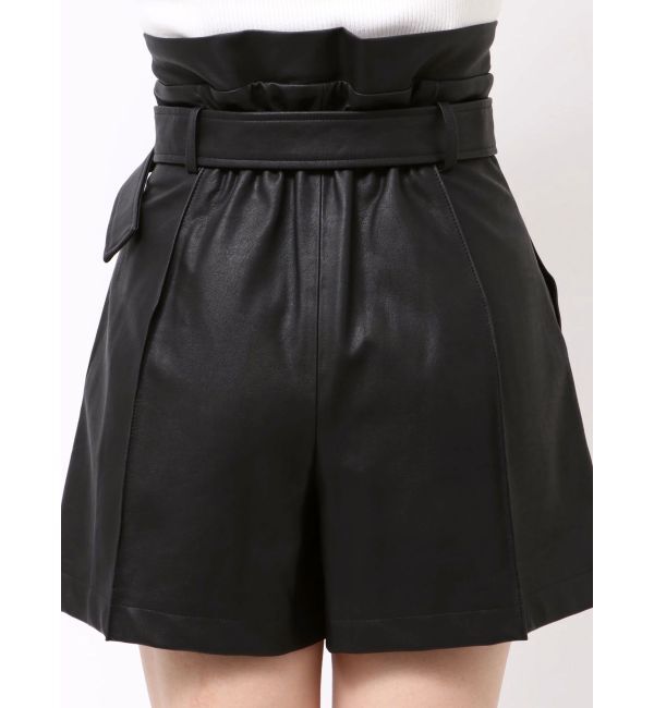MERCURYDUO「フェイクレザーハイウエストワークショートパンツ」|その他|