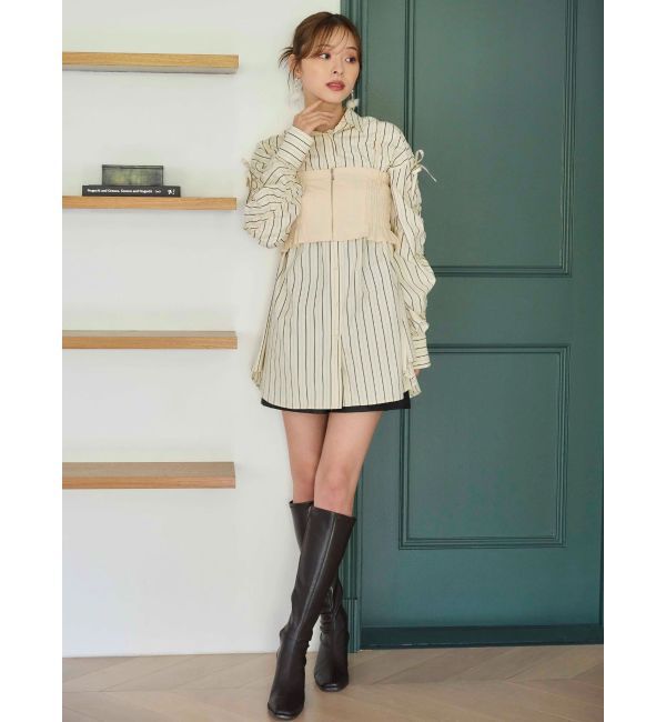 MERCURYDUO「フェイクレザーハイウエストワークショートパンツ」|その他|