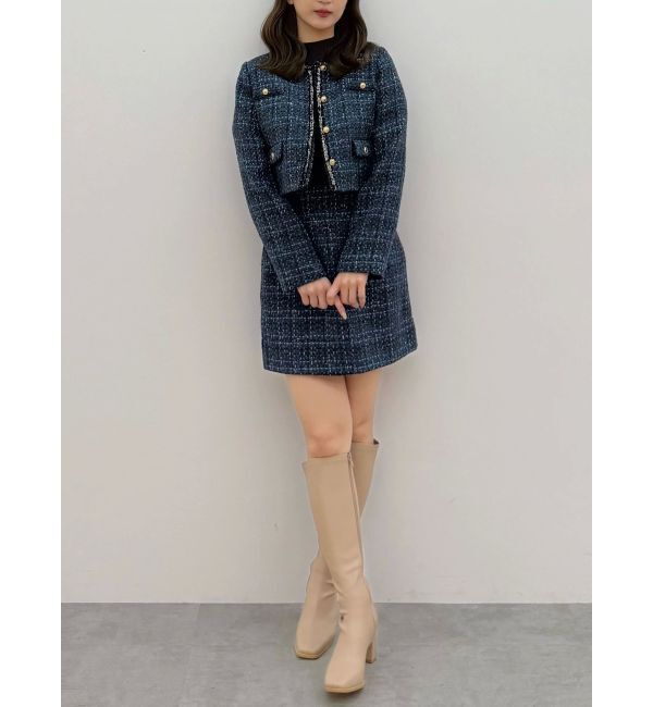 MERCURYDUO「オリジナルツイードノーカラージャケット」|ノーカラージャケット|