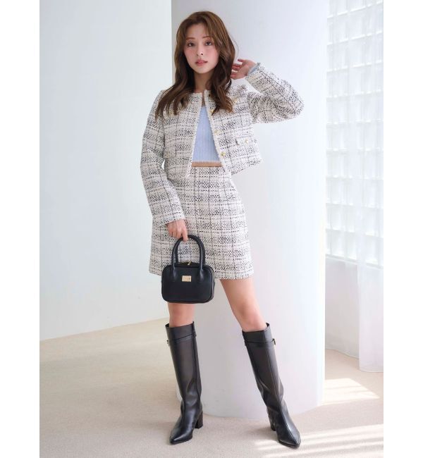 MERCURYDUO「オリジナルツイードノーカラージャケット」|ノーカラージャケット|