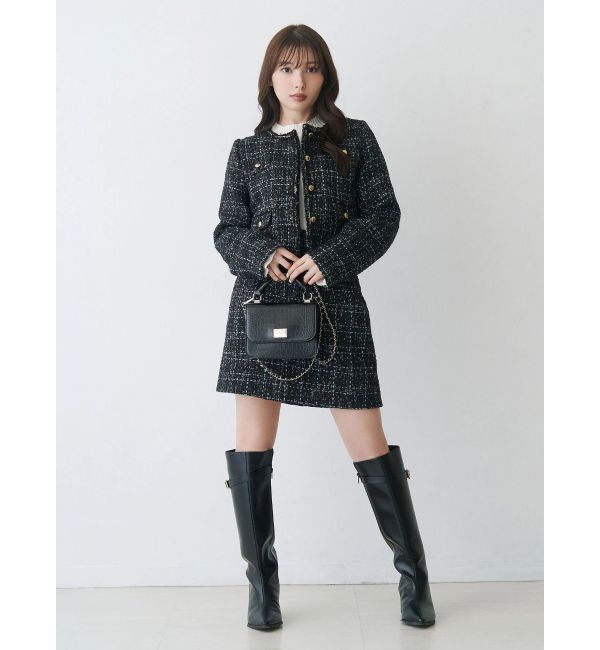 MERCURYDUO「オリジナルツイードノーカラージャケット」|ノーカラージャケット|