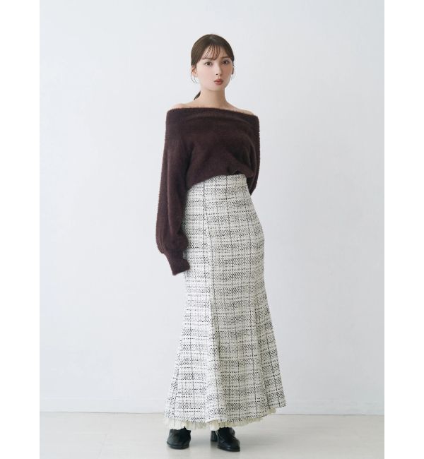 MERCURYDUO「オリジナルツイードスソプリーツマーメイドスカート」|スカート|