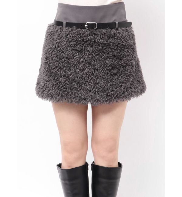 MERCURYDUO「プードルファーライクミニスカート」|スカート|