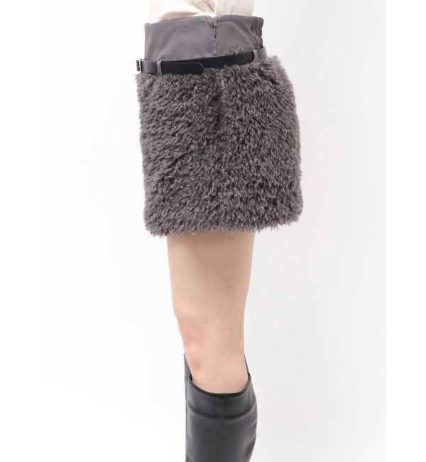 MERCURYDUO「プードルファーライクミニスカート」|スカート|