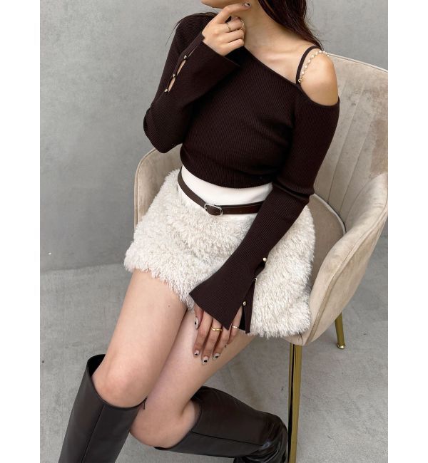 MERCURYDUO「プードルファーライクミニスカート」|スカート|