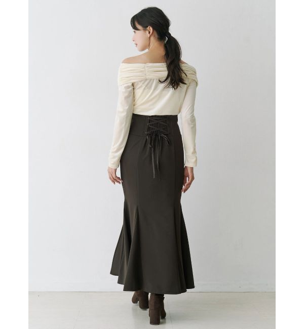 MERCURYDUO「バックレースアップストレッチマーメイドスカート」|スカート|