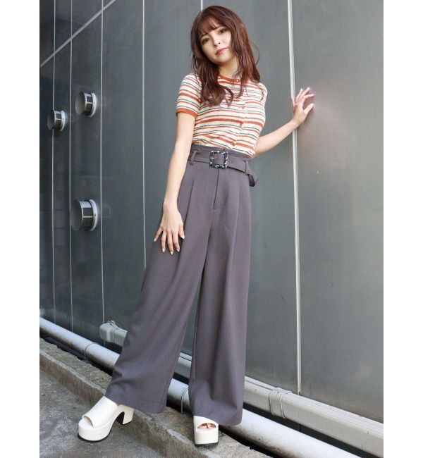 MURUA「ハイウエストタックワイドパンツ」|その他|