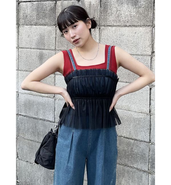 MURUA「チュールーフリルビスチェ」|キャミソール|